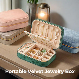 [SG] Portable Jewelry Box High-end Jewelry Necklace Ring Storage With Zip Lightweight & Compact