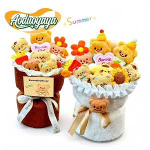 Aoduoyaya Butter Bear Doll Bouquet Cute Plush Bear Bouquet Birthday Gift New Year Spring Festival Gift