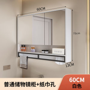 Smart Bathroom Mirror Cabinet for Bathroom Wall-Mounted Vanity Mirror Washstand Mirror Anti-Fog with Installation Kit and Storage
