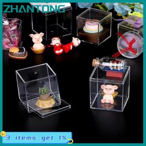 ZHANTONG กล่องอะคริลิคใสทรงเหลี่ยมพร้อมฝาปิด กล่องใส่ลูกกวาดทนทาน ใช้งานได้หลากหลาย