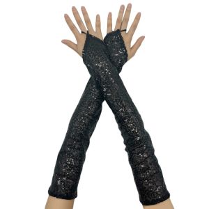 YESMILE Vintage Sequins Gloves Shining Fingerless Cosplay Mittens Fashion Long Dancing Gloves Party Club