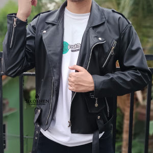 Jaket Kulit Pria Distro / Jaket Semi Kulit / Jaket Kulit Sintetis / Rocker Ramones / Jaket Changcuters / Jaket Pria Keren