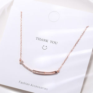 Kalung Rantai Liontin Smile Permata Sederhana Anti Karat Dan Luntur / Klaung WANITA TERABARU