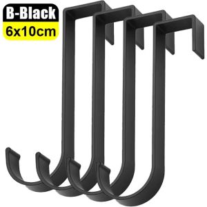 2/4Pcs Metal S-shaped Hook Stainless Steel Non-punch Kitchen Bathroom Over The Door Cabinet Hooks Coat Towels Storage Hanger Holders Organizer