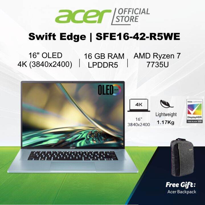 World S Lightest K Oled Display Acer Swift Edge Sfe K