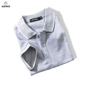 Áo polo nữ ADINO màu xanh đen phối viền xẻ lai vải cotton polyester co giãn dáng công sở slimfit hơi ôm trẻ trung năng động APN02