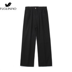 FUGUINIAO Mens Pants Loose Casual Cargo Pants Cotton Cropped Pants