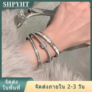 [COD] SHPYHT Ship within 24 hours Light Luxury High-End Micro-Inlaid Full Bracelet Female Fashion Simple Titanium Steel Non-Fade Bracelet All-Match