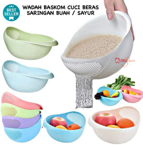 ( BISA COD ) PROMO Baskom Wadah / Saringan Tempat Cuci Beras Sayur dan Buah Serbaguna