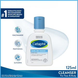 CETAPHIL Gentle Skin Cleanser [125ML 250ML 500ML] Hydrating Face & Body Wash for Sensitive Dry Skin