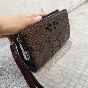 [FREE SHIP] Clutch/ kẹp nách Da cá sấu cao cấp cho nam nữ (KHÓA SỐ BẢO MẬT)