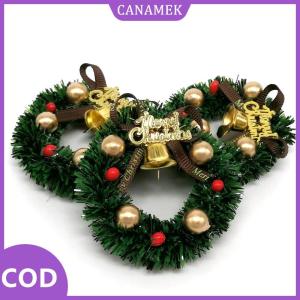 CANAMEK✨ 1 chiếc vòng hoa thu nhỏ 6cm Nhà búp bê phụ kiện trang trí tường Cây giáng sinh