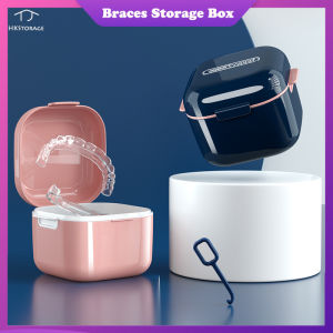 HKStorage Braces ฟันปลอมทำความสะอาดและจัดเก็บ2-In-1 Soak Box Invisible Braces จัดฟัน Retainer Denture Box