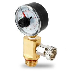 Brass Manual Air Release Valves with Pressure Gauge For Pool Systems Swimming Pool Maintenance Accessory