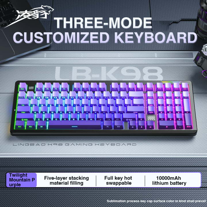 Lingbao K98/K98Pro Tùy Chỉnh Bên Khắc chơi game cơ học Bàn phím ...