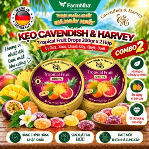 (Combo 2) Kẹo trái cây Cavendish & Harvey vị TROPICAL FRUIT 200gr - Hương vị tuyệt vời từ Đức