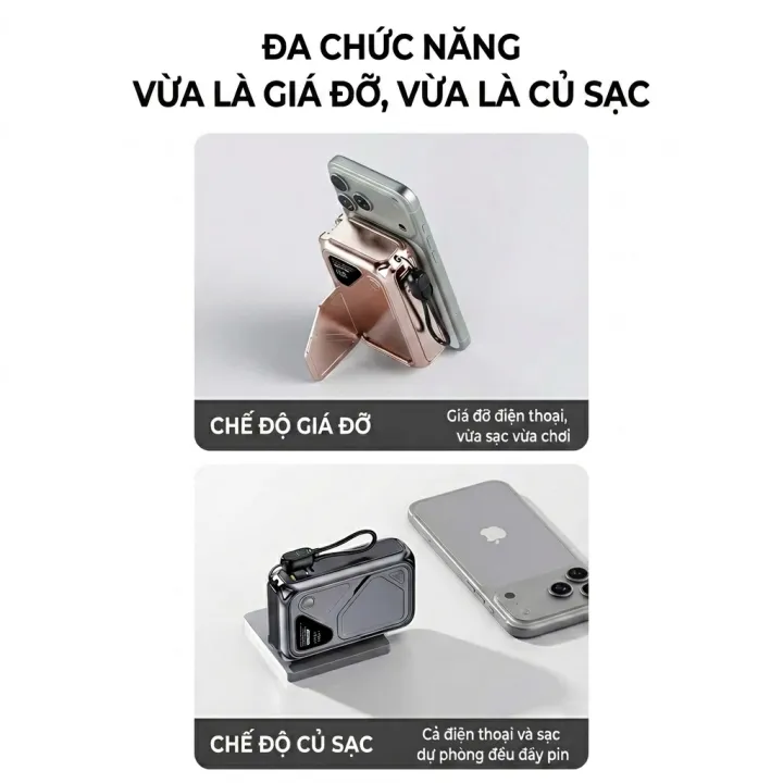 Pin Sạc Dự Phòng 20000mAh công suất 22.5W Sạc Không Dây Từ Tính Tích Hợp Phích Cắm AC Có Giá Đỡ - Gutek GT388 | BigBuy360 - bigbuy360.vn Pin Sạc Dự Phòng 20000mAh công suất 22.5W Sạc Không Dây Từ Tính Tích Hợp Phích Cắm AC Có Giá Đỡ - Gutek GT388 | BigBuy360 - bigbuy360.vn