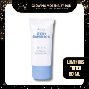 Dear Face SunBounce Sunscreen – Tinted Luminous & Premium Hybrid| SPF Daily SunCare | 30ml Sachet & 50ml Tube