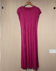 Miyake Pleated cao cấp thích hợp thiết kế ôm vừa trẻ trung tìm kiếm Váy Bèo Tay Ngắn #3235