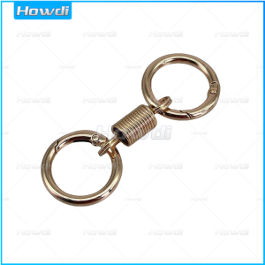Personality Spring Double Coil Keychain Carabiner Buckle Key Rings Anti-lost Climbing Hook Car Keychians