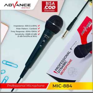 ADVANCE - Mic Karaoke Kabel 3 Meter Kabel Microphone profesional (MIC-884) Garansi 1Tahun & Free Ongkir