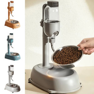 ที่จ่ายสำหรับสัตว์เลี้ยงแบบอัตโนมัติขวดชามอาหารสุนัขน้ำดื่มที่ให้น้ำที่บรรจุอาหารแมวอุปกรณ์สำหรับสัตว์เลี้ยง