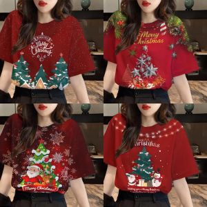 【Delivery from Thailand】New Arrival Merry Christmas Shirt COTTON Santa Cartoon Festival