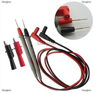 [COD] Donglon หัววัดปลายแผ่นทองลวดซิลิโคน2ชิ้น เซ็ตเข็มทดสอบตะกั่วมัลติมิเตอร์แบบดิจิตอลอเนกประสงค์สายปากกาสายเคเบิ้ล