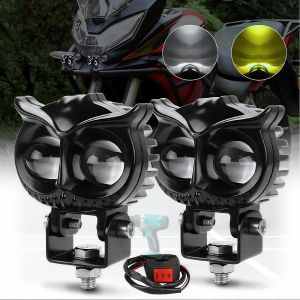 Mini LED Motorcycle Light – 6000K Dual Color Waterproof High/Low Beam Universal Fit