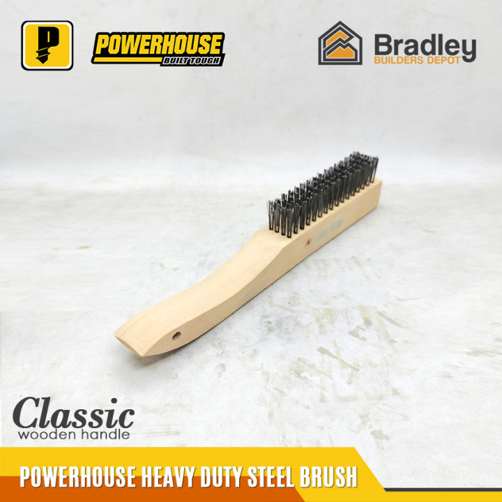 Powerhouse Heavy Duty Steel Brush (Wooden Handle) | Lazada PH