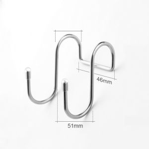 2Pcs Stainless Steel Bathroom Kitchen Cabinet Door Back Hook/Home Creative Double S-type Free Punching Door Hanger/Door Storage Heavy Duty Space Saving Storage Holder/Home Office Multifunction Hanging Racks