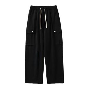Track Pant  Oversize  straight cut cotton pockets loose pants men work cargo pants men