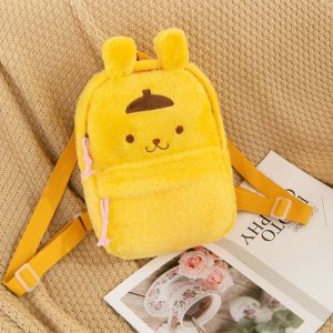 CRNGW Cartoon Kuromi Plush Backpack Cinnamoroll KT Cat Cartoon Backpack Sweet Melody Melody Plush Backpack Girls