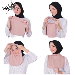 Manset Leher Hijab Bahan Kaos Adem Tertutup Tinggi Premium