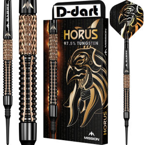 MISSION SOFT TIP DARTS - 19G Horus 97.5% Black Bronze PVD Tungsten DART SET ORIGINAL ELECTRONIC DART