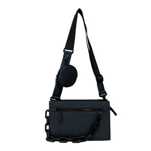 ELACCENT กระเป๋าผู้ชาย กระเป๋าสะพาย ผช กระเป๋าสะพายข้างผู้ชาย กระเป๋าสะพาย ผู้ชาย สำหรับทั้งหญิงและชายกระเป๋าสะพายข้างกล่องใส่กระเป๋ากระเป๋าสะพายข้างกระเป๋าทรงสี่เหลี่ยมมีสายโซ่ กระเป๋า ผช