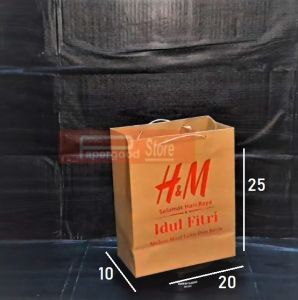 Paper bag H and M Lebaran small putih 25 x 20 x 10 cm