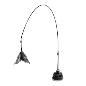 Suction Cup Cats Teasing Stick Toy With Feathered and 360 Rotating Design Safe For Kittens Entertainment Indoor Play