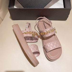 LKShoes (มาใหม่)รองเท้าแตะรัดส้นผู้หญิง รองเท้าผู้หญิงแต่งโซ่💛 รองเท้ารัดส้น คลาสสิค สไตล์เกาหลีมี3สีให้เลือกสรรกันแบบกรุบ 💕