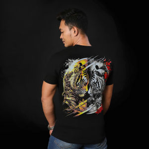 Kaosbos Kaos Pakaian Pria Distro bozrvk Macan Tiger Hitam Tshirt Leopard Macan Katun Combed Baju
