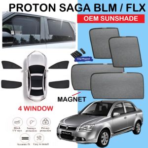 Proton Saga Blm Flx Window Net Sun Shade Magnetic Oem Sunshade Magnet Door Visor Sun Uv Protection Mirror Cover Privacy Anti-Glare Shield Protection