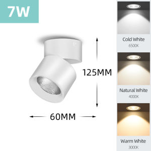 CHENBEN Đèn LED Downlight Có Thể Gập Lại 3 Màu Thay Đổi Đèn Ốp Trần Spotlight Xoay 360° 7w 10w 15W COB Nhôm Theo Dõi Đèn Cho Căn Phòng Khách Phòng Bếp Cửa Hàng Bảo Hành Một Năm