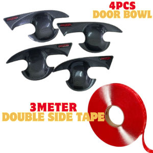 PERODUA ARUZ 4 PCS DOOR BOWL COVER CARBON ACCESSORIES GLOSSY EFFECT