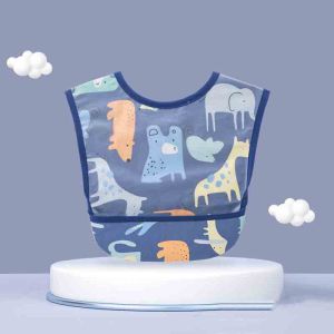 Áo  yếm ăn dặm cộc tay  dài tay cho bé có máng hứng chống thấm siêu sạch an toàn