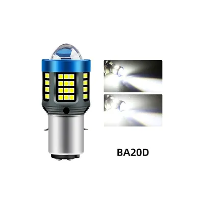 【support】 1pc H4 BA20D H6 LED Motorcycle Headlight CSP Dual Color White Hi Lo Beam Lens Fog Lamp for Motobike Scooter Running