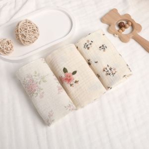 DOWNA 4 lớp cotton nguyên chất Khăn tắm cotton cho bé Thấm hút Mềm mại Khăn lau cho trẻ sơ sinh Khăn tắm cho bé Khăn vuông