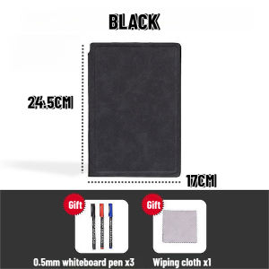 A5 Portable Whiteboard Notebook with Pen Erasable Reusable Draft Book Leather Cover Notepads