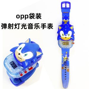Slide Cover Student Cartoon Watch Spider-Man Cool Aote Light Music Childrens Gift Electronic Watch