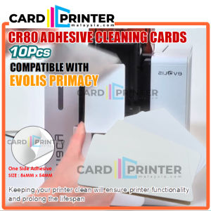 [10PCS] CARDPRINTERMALAYSIA CR80 ADHESIVE CLEANING CARDS PRINTER ROLLER CLEANING COMPATIBLE FOR ID CARD EVOLIS / NISCA / HDP6600 - CR80-CPM