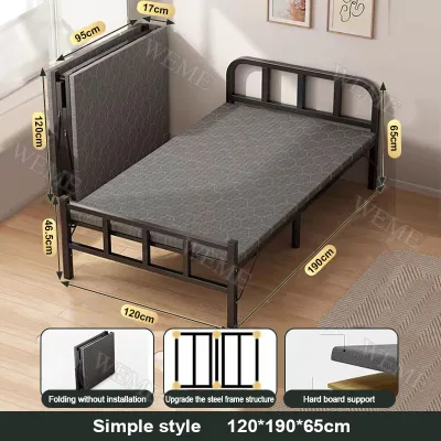 Folding Bed Metal Heavy Duty Foldable Bed Portable Bed Double/Single Bed Simple Bed Sleep Bed Save Space For Room